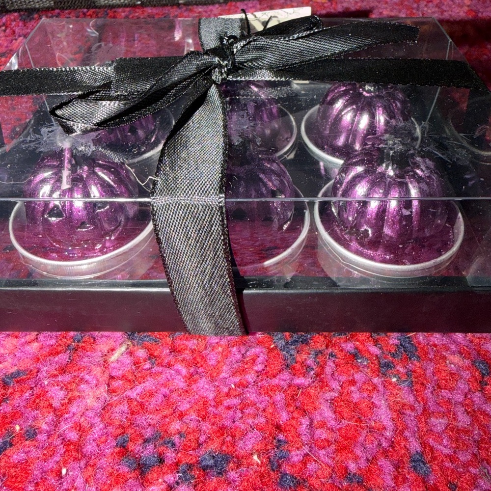 Halloween Ghost Tealight Candles purple pumpkin